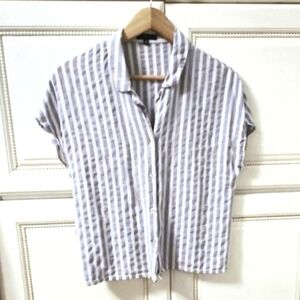 Dynamite Blue and White Striped Blouse